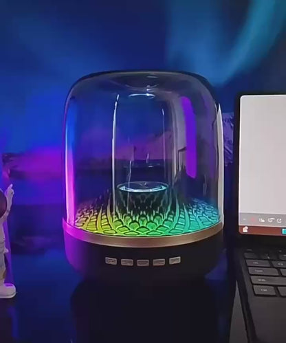Huaqiangbei Bluetooth Speaker Outdoor Surround Sound Desktop Colorful Glass Sound Heavy Bass High-Quality Speaker Large Power