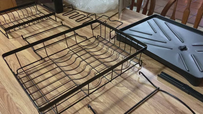 Explosive Cross-border Self-draining Bowl Rack Multifunctional Storage Rack Table Top Draining Rack Dishes Storage Rack Cupboard