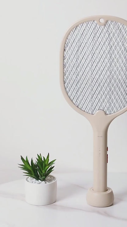 USB Rechargeable Three-Layer Mesh Electric Mosquito Swatter With Rechargeable Lithium Battery For Home Use, Mosquito Killer Swatter With Led Light Source And Flame-Retardant Function