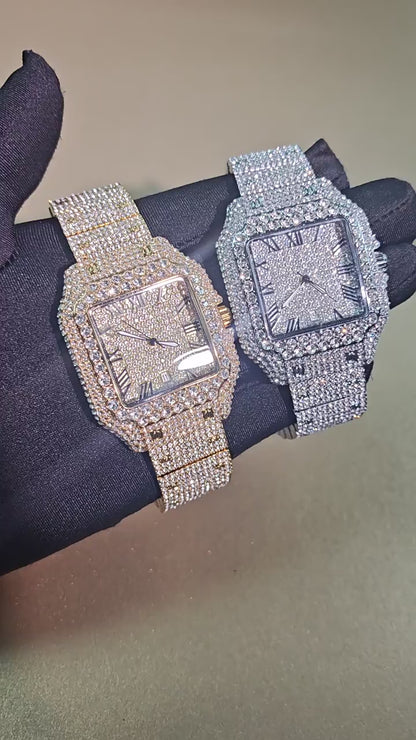 Popular Foreign Trade Watches, Cross-Border Hot Selling Men's Watches, Diamond-Encrusted Hip-Hop Watches, Men's Watches, Luxury Quartz Watches