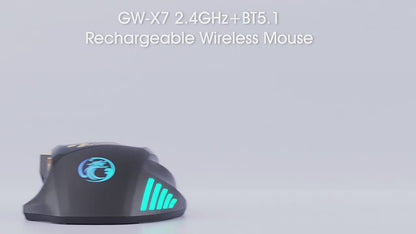 7-button Double-click-free 2.4G Silent RGB Light Wireless Gaming Mouse ( Rechargeable )