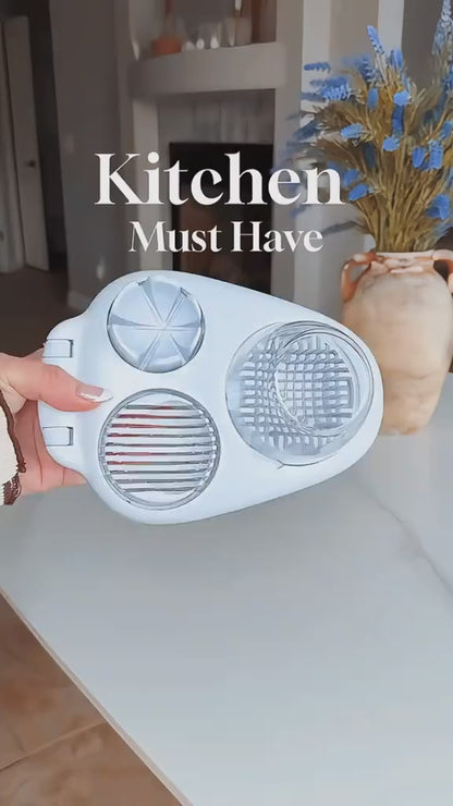 Egg Cutter Egg Slicer Three-in-One Multifunctional Egg Cutter Multifunctional Manual Stainless Steel Egg Cutter
