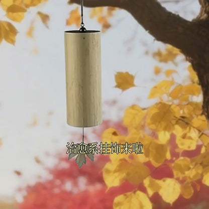 Tuomi Chord Wind Chime Japanese Hand-Cranked Wind Chime Retro Bamboo Meditation Sound Healing Bamboo Wind Chime