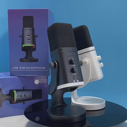 Cross-Border Xlr/Usb Dynamic Dual-Use Rgb Microphone Computer Competition Microphone USB Mobile Phone Computer Recording