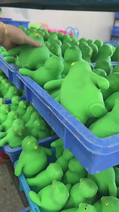 Douyin Same Style Dull Head Fish Gorilla Green Head Monster Pinch Music Decompression Monster Green Head Fish Toy Vent Artifact